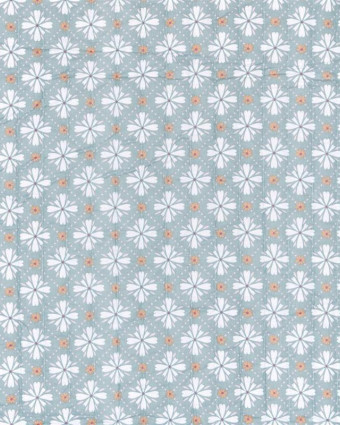 Tissu Matelassé Petits Roitelets Fond Blanc - Mercerine