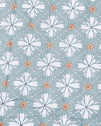 Tissu Matelassé Petits Roitelets Fond Blanc - Mercerine