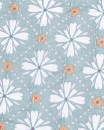 Tissu Matelassé Petits Roitelets Fond Blanc - Mercerine