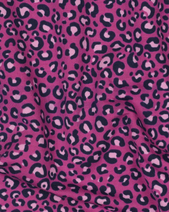 Jersey French Terry Rose Motif Léopard - Mercerine