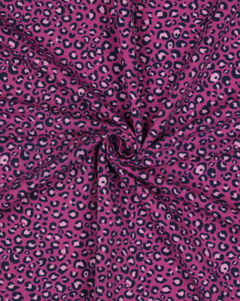 Jersey French Terry Rose Motif Léopard - Mercerine