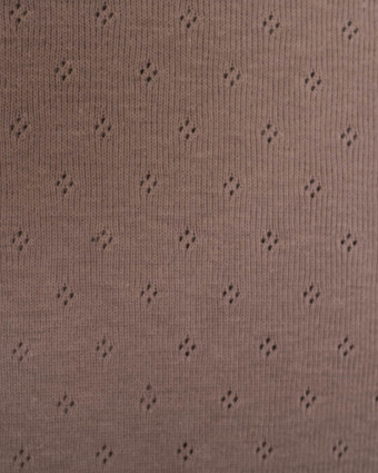 Tissu Jersey Maille Pointelle Taupe  -Mercerine