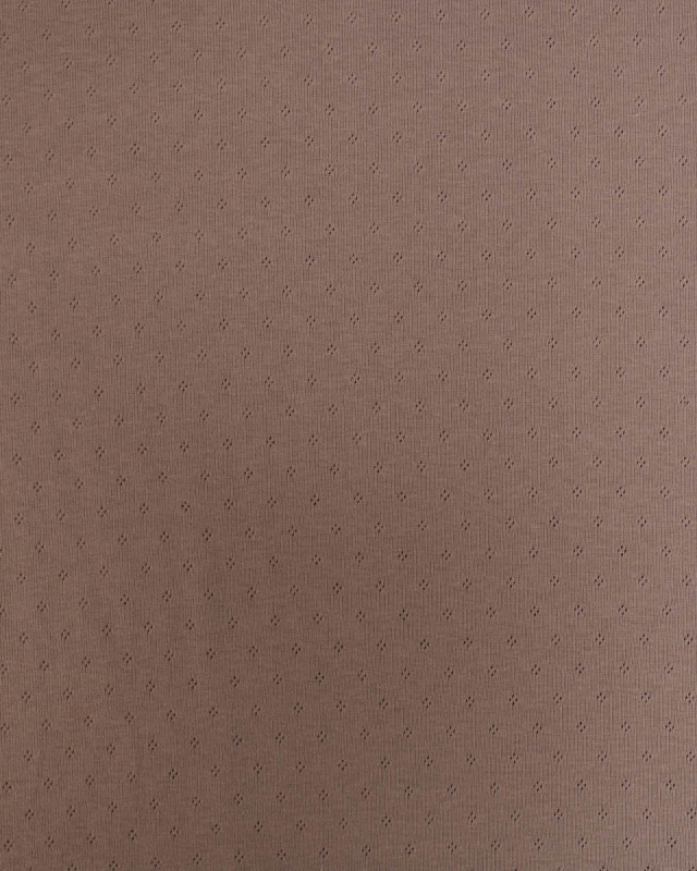 Tissu Jersey Maille Pointelle Taupe  -Mercerine