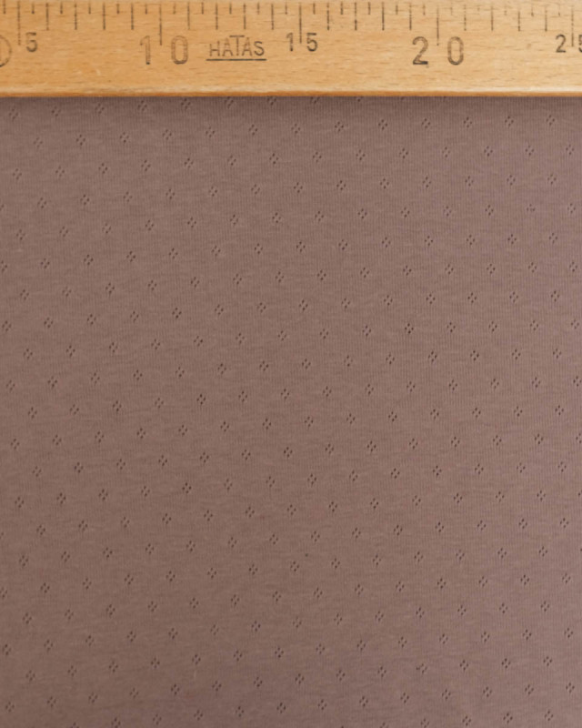 Tissu Jersey Maille Pointelle Taupe  -Mercerine