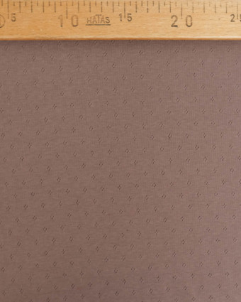 Tissu Jersey Maille Pointelle Taupe  -Mercerine