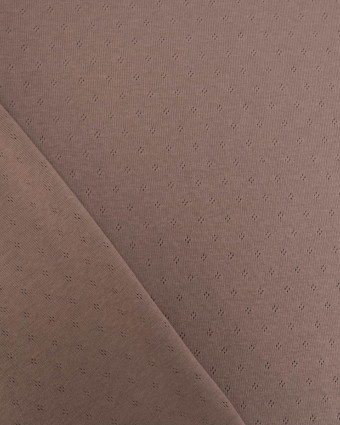 Tissu Jersey Maille Pointelle Taupe  -Mercerine