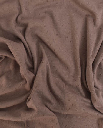 Tissu Jersey Maille Pointelle Taupe  -Mercerine