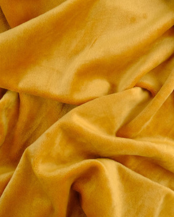 Tissu Velours Stretch Moutarde Oeko-Tex - Mercerine