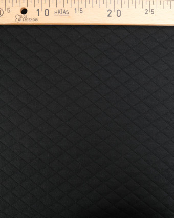 Tissu Molleton Matelassé Noir Uni - Mercerine