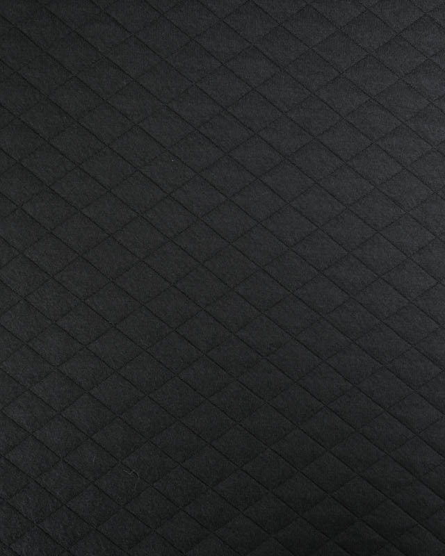 Tissu Molleton Matelassé Noir Uni - Mercerine