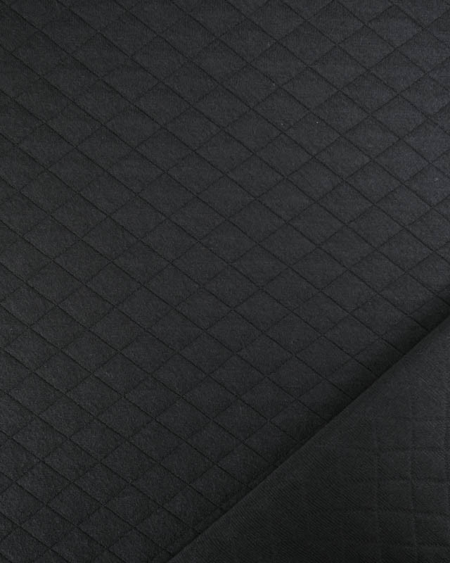 Tissu Molleton Matelassé Noir Uni - Mercerine