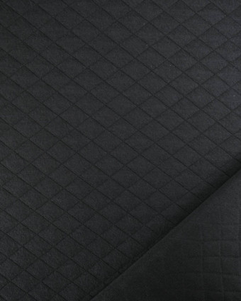 Tissu Molleton Matelassé Noir Uni - Mercerine