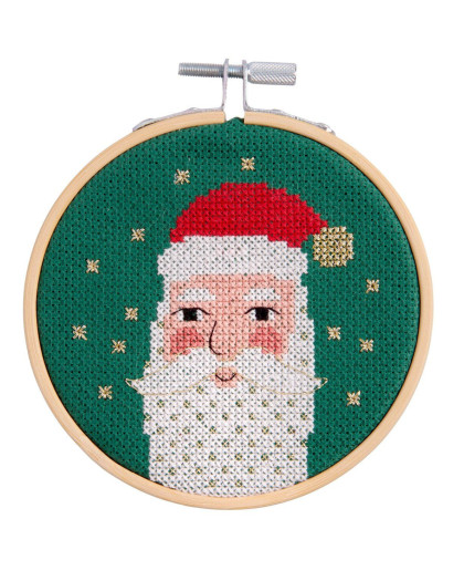 Kit de Broderie Père Noël Avec Tambour 10 cm - Rico Design - Mercerine
