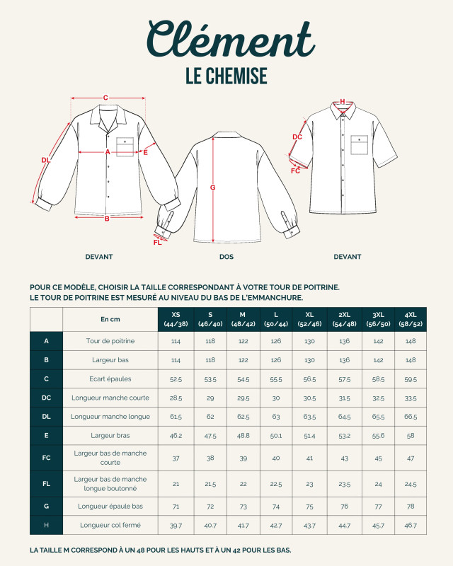 Patron Chemise Clément  - Maéli - Mercerine