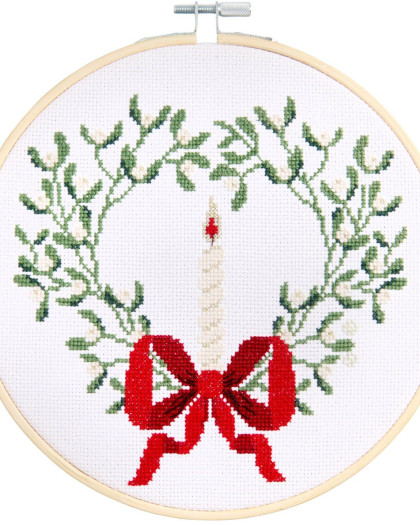 Kit de Broderie Couronne de Gui avec Nœud  - Rico Design - Mercerine