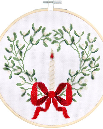 Kit de Broderie Couronne de Gui avec Nœud  - Rico Design - Mercerine