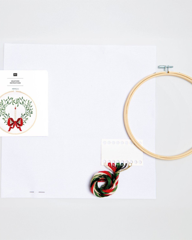 Kit de Broderie Couronne de Gui avec Nœud  - Rico Design - Mercerine