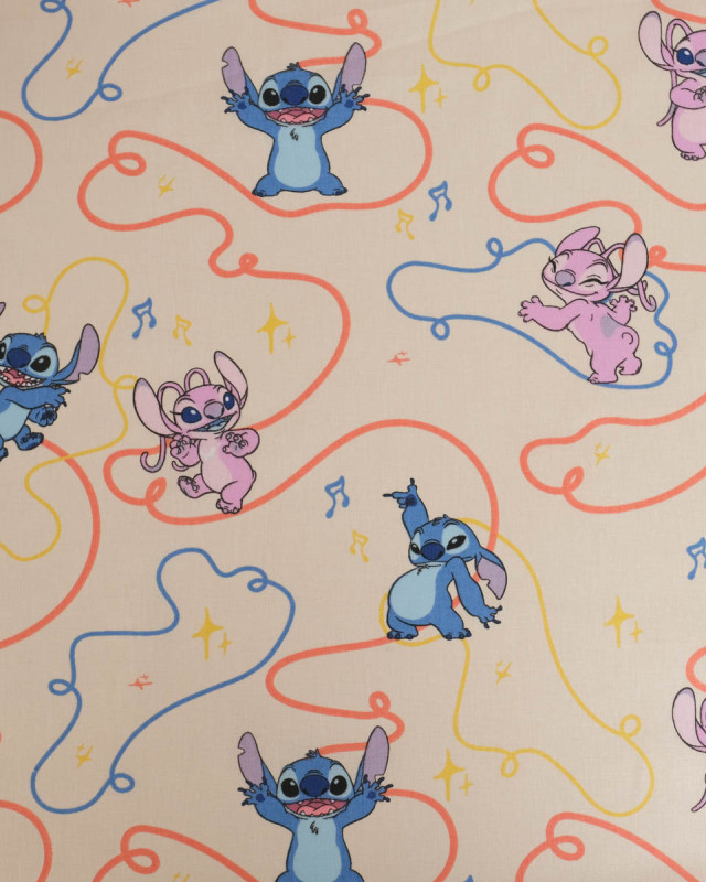 Tissu Coton Lilo et Stitch Angel Dance - Mercerine
