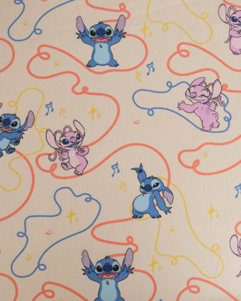 Tissu Coton Lilo et Stitch Angel Dance - Mercerine