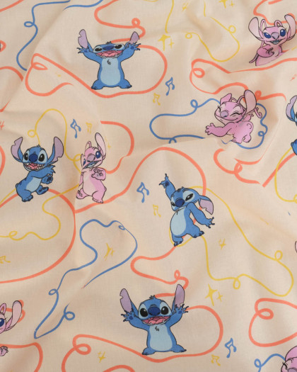 Tissu Coton Lilo et Stitch Angel Dance - Mercerine