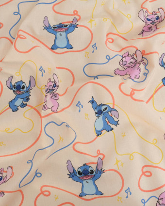 Tissu Coton Lilo et Stitch Angel Dance - Mercerine