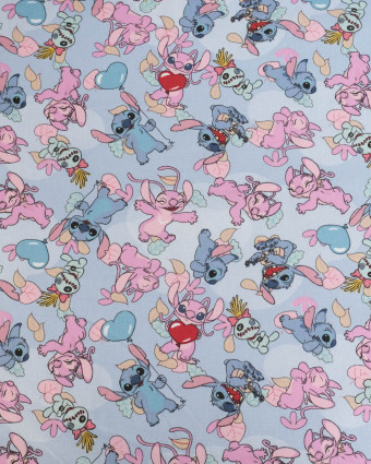 Tissu Coton Lilo et Stitch Angel Love - Mercerine