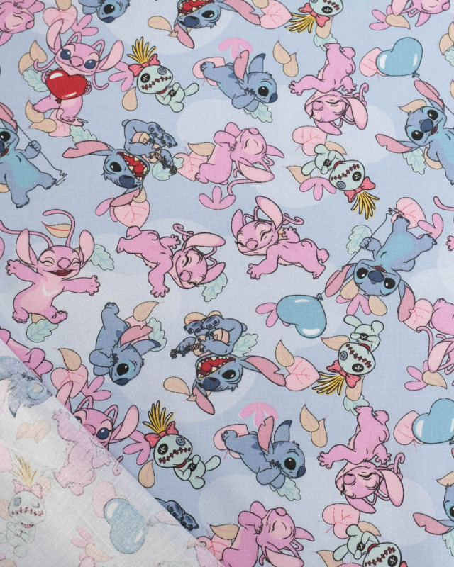 Tissu Coton Lilo et Stitch Angel Love - Mercerine