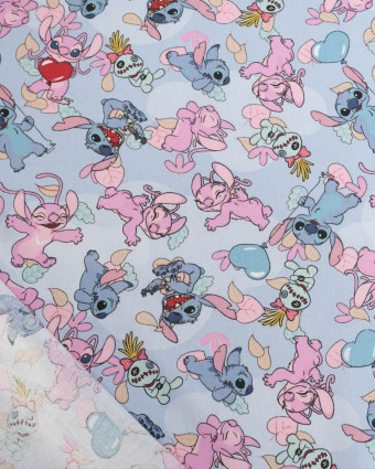 Tissu Coton Lilo et Stitch Angel Love - Mercerine