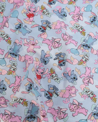 Tissu Coton Lilo et Stitch Angel Love - Mercerine