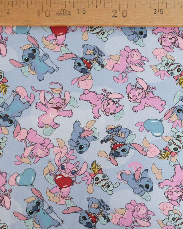 Tissu Coton Lilo et Stitch Angel Love - Mercerine