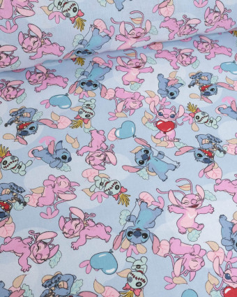 Tissu Coton Lilo et Stitch Angel Love - Mercerine