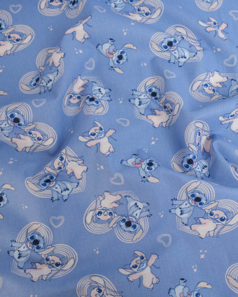 Tissu Coton Lilo et Stitch Angel Happy - Mercerine