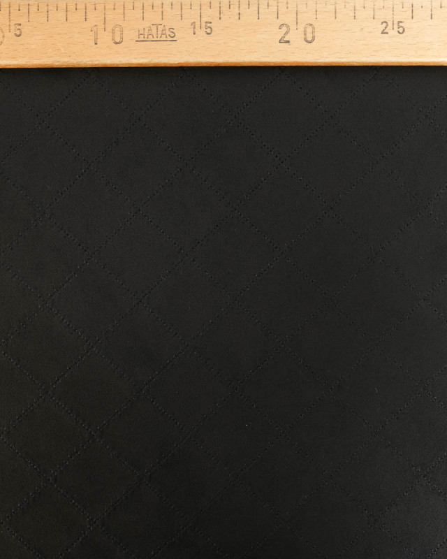 Tissu Suédine Matelassé Noir - Mercerine