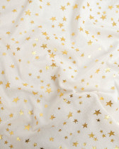 Tissu Velours Ivoire Etoiles Dorées