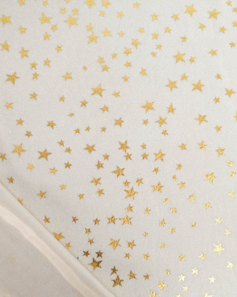 Tissu Velours Ivoire Etoiles Dorées - Mercerine