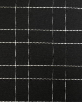 Tissu à Carreaux Grande Largeur Lin Noir et Blanc - Mercerine