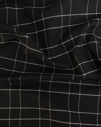 Tissu à Carreaux Grande Largeur Lin Noir et Blanc - Mercerine
