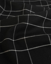 Tissu à Carreaux Grande Largeur Lin Noir et Blanc