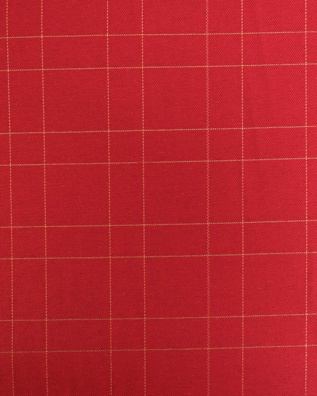 Tissu à Carreaux Grande Largeur Rouge et Doré - Mercerine