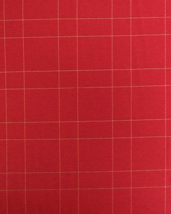 Tissu à Carreaux Grande Largeur Rouge et Doré - Mercerine