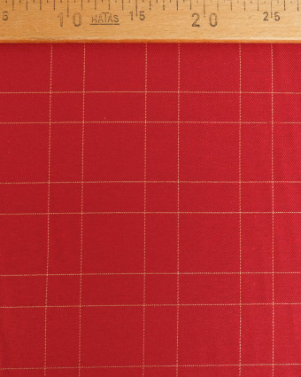 Tissu à Carreaux Grande Largeur Rouge et Doré - Mercerine