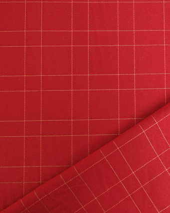 Tissu à Carreaux Grande Largeur Rouge et Doré - Mercerine