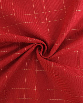 Tissu à Carreaux Grande Largeur Rouge et Doré - Mercerine