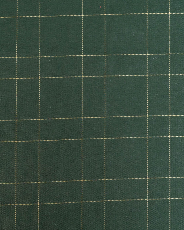 Tissu à Carreaux Grande Largeur Vert et Doré - Mercerine