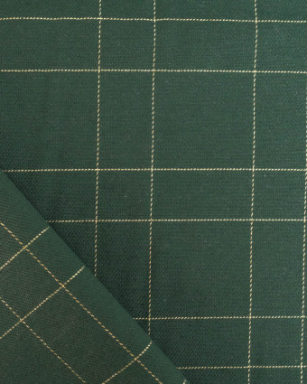 Tissu à Carreaux Grande Largeur Vert et Doré - Mercerine