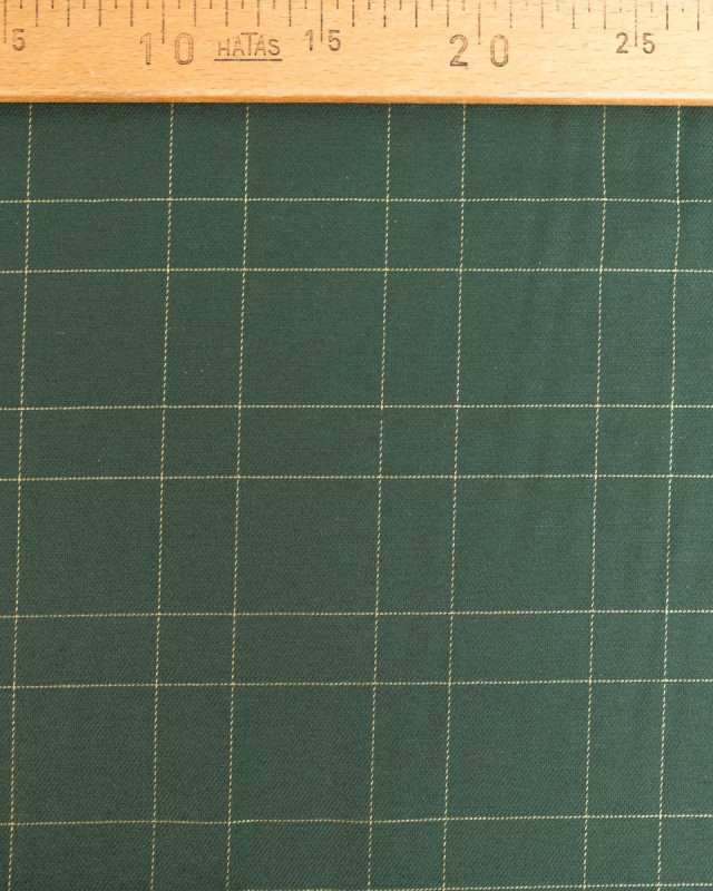 Tissu à Carreaux Grande Largeur Vert et Doré - Mercerine