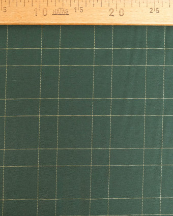 Tissu à Carreaux Grande Largeur Vert et Doré - Mercerine