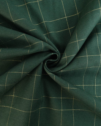 Tissu à Carreaux Grande Largeur Vert et Doré - Mercerine