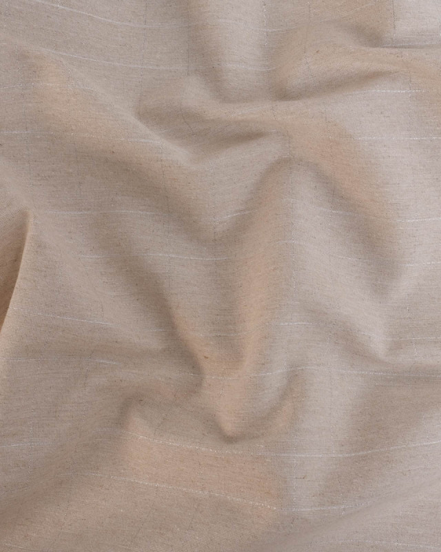 Tissu à Carreaux Grande Largeur Lin Naturel et Argent - Mercerine