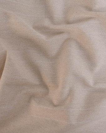 Tissu à Carreaux Grande Largeur Lin Naturel et Argent - Mercerine